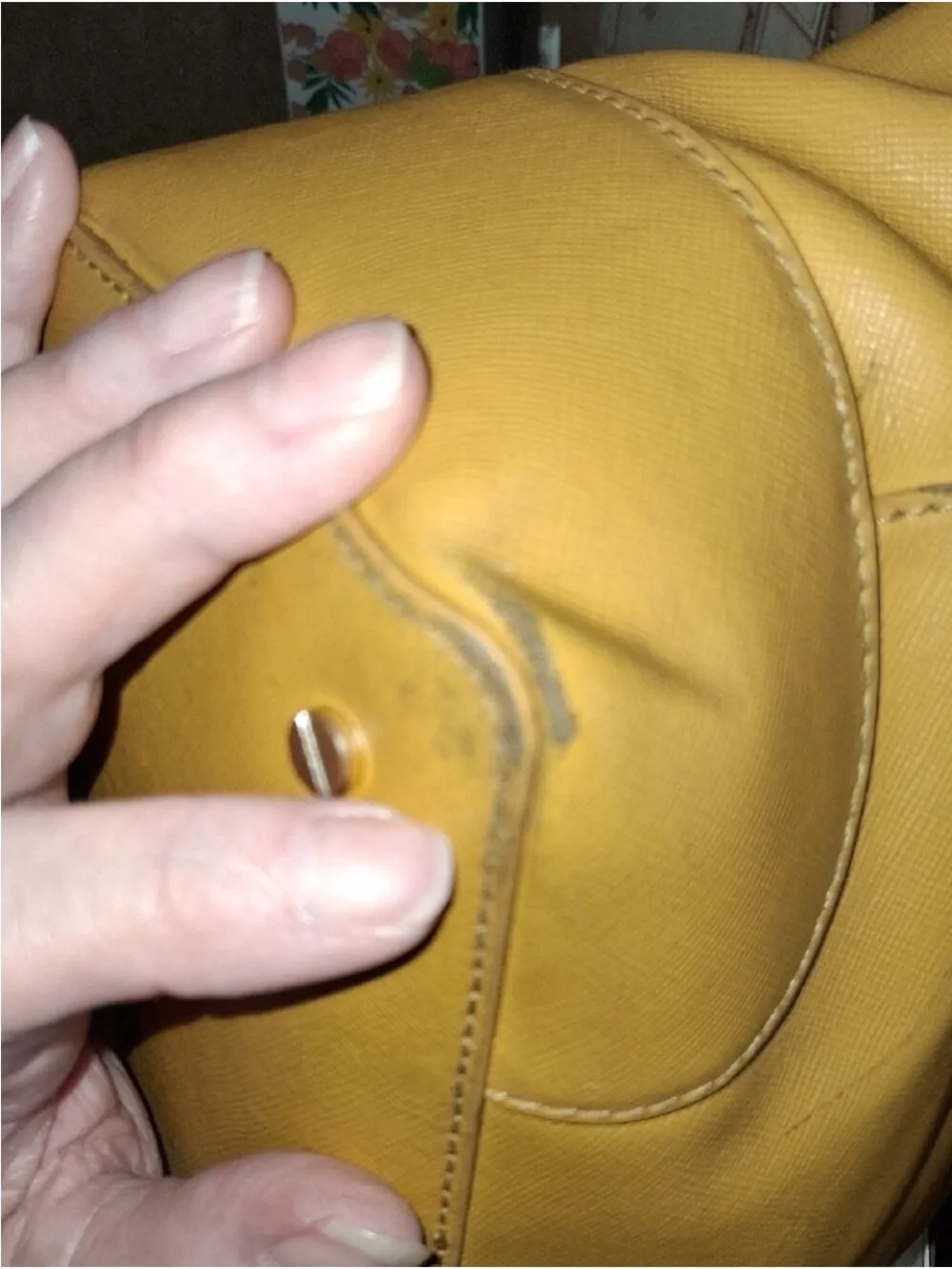Tory Burch Yellow Leather Shoulder Tote with Patterned Scarf Accent